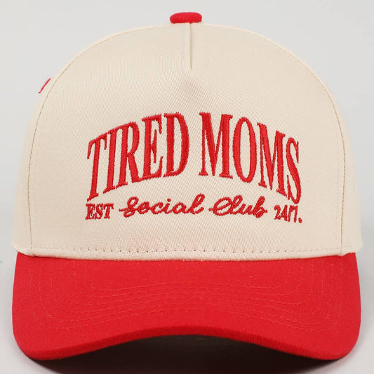 Tired Moms EST Social Club 24/7 Trucker Hat: Red