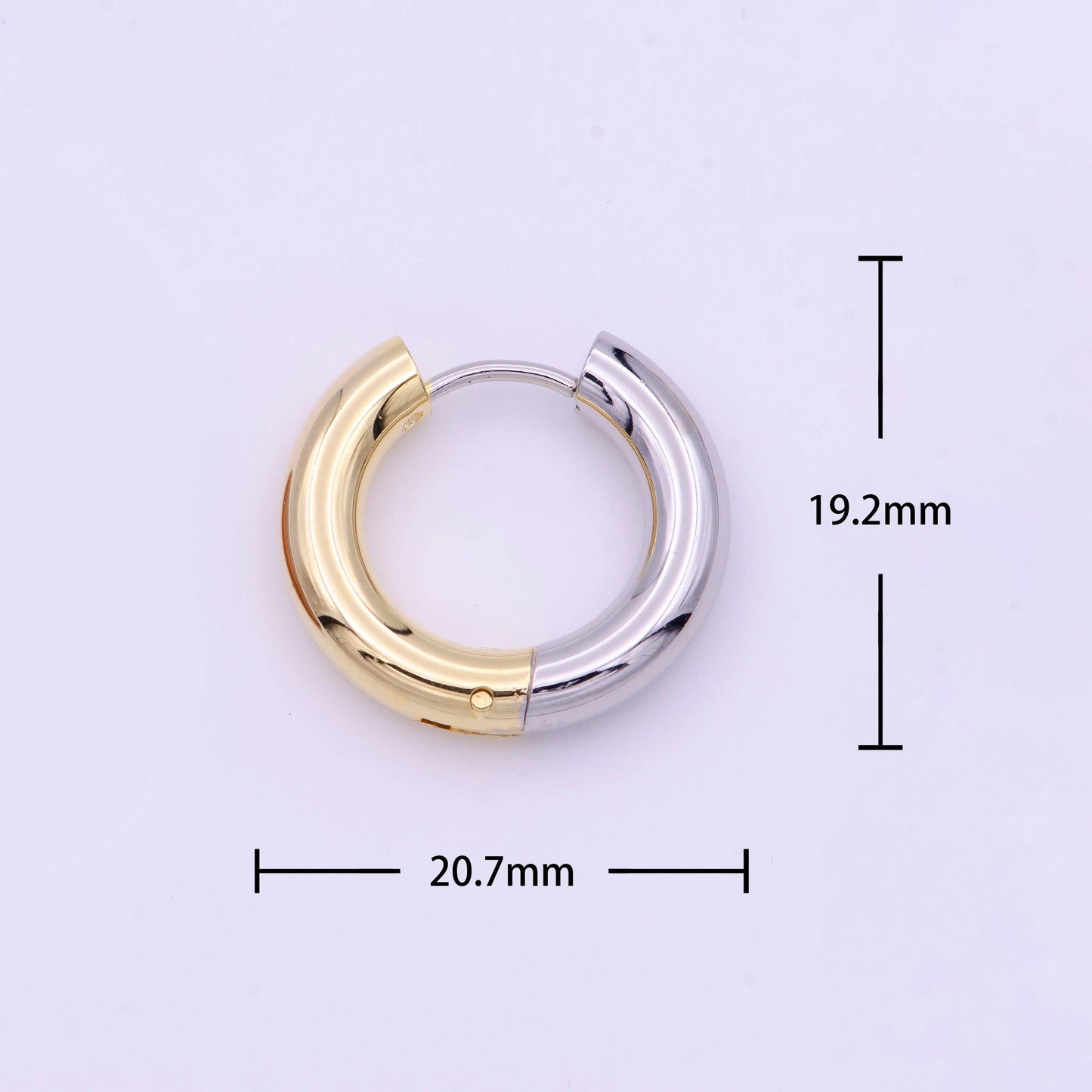 Flora Silver & Gold 20mm Hoop Earrings