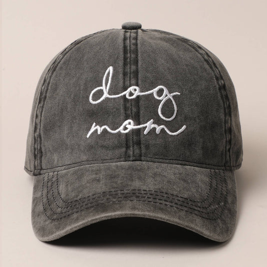 Dog Mom Baseball Hat Black