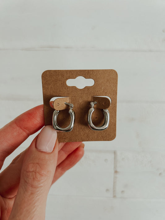 Sloane Square Latch Earrings- Silver