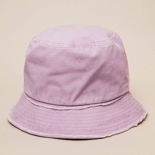 Frayed Bucket Hat: Lavender