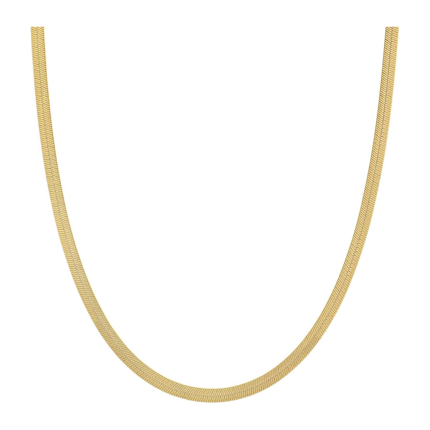 Herringbone Chain Necklace | 18K Gold Filled Herringbone Cha: 3mm - 16 Inch + 2 Inch Extender