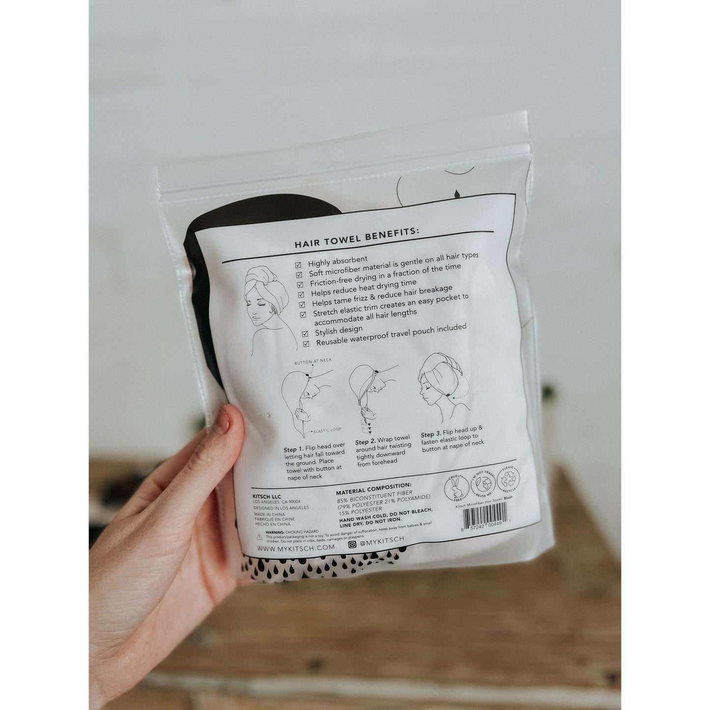 Blush Microfiber Hair Towel