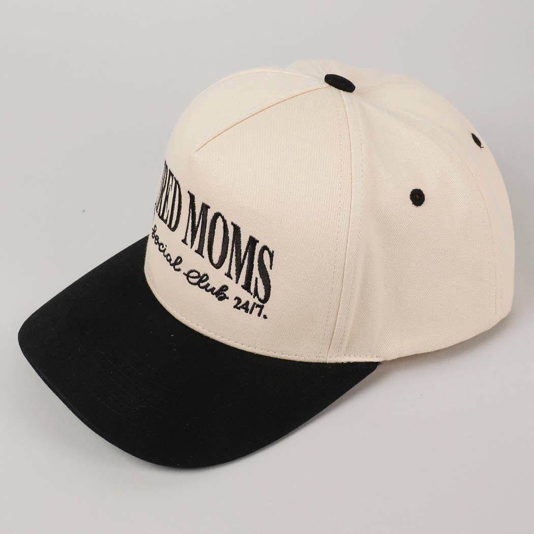 Tired Moms EST Social Club 24/7 Trucker Hat: Beige
