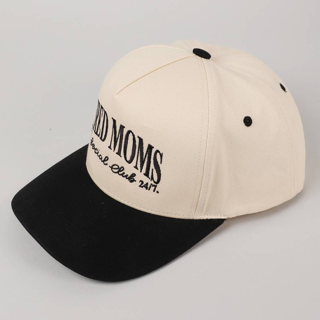 Tired Moms EST Social Club 24/7 Trucker Hat: Beige