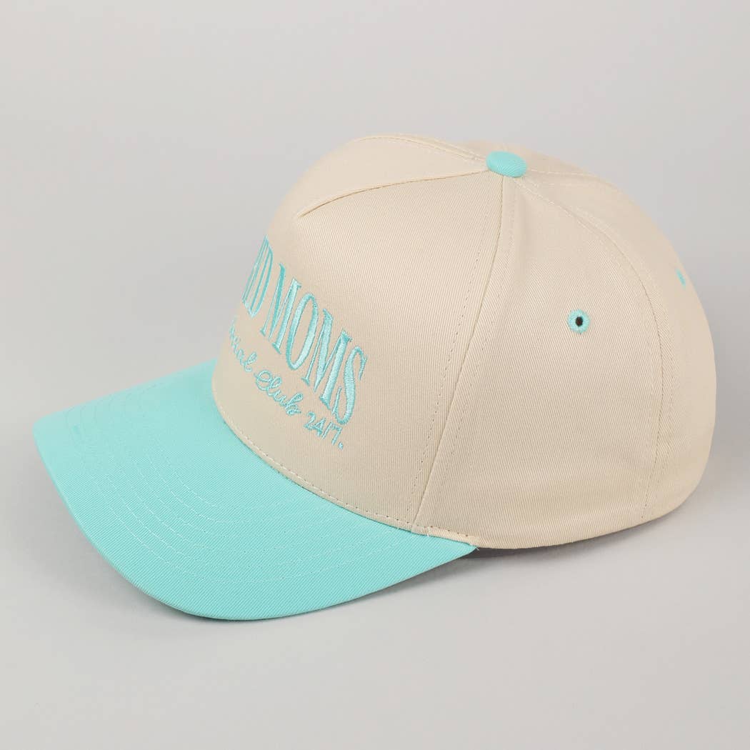 Tired Moms EST Social Club 24/7 Trucker Hat: Beige