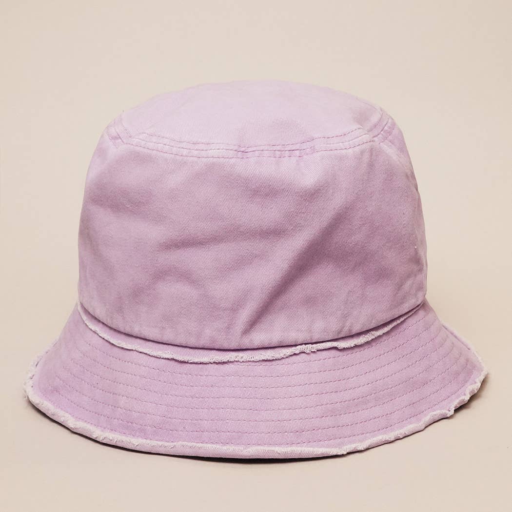 Frayed Bucket Hat: Lavender