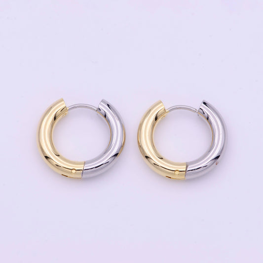 Flora Silver & Gold 20mm Hoop Earrings