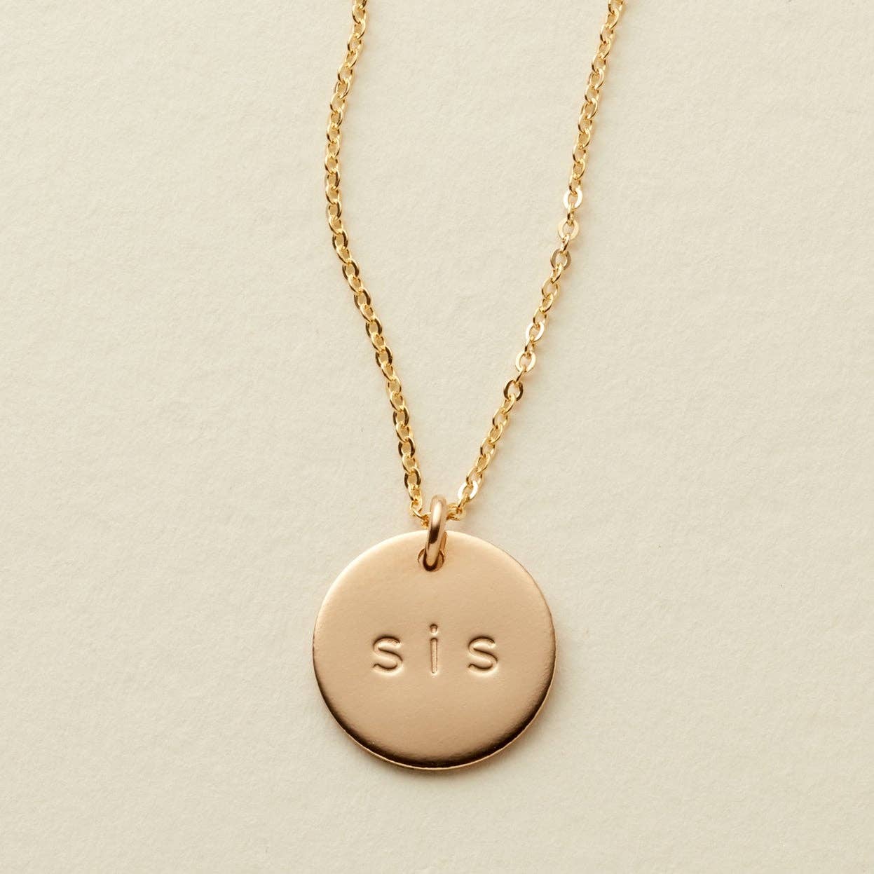 The Sis' Disc Necklace - 3/8" or 1/2"